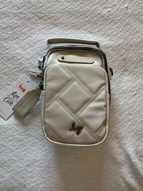 lug Skeeter Mini Bridge Crossbody Bag in Satin Luxe VL in Pebble color NWT